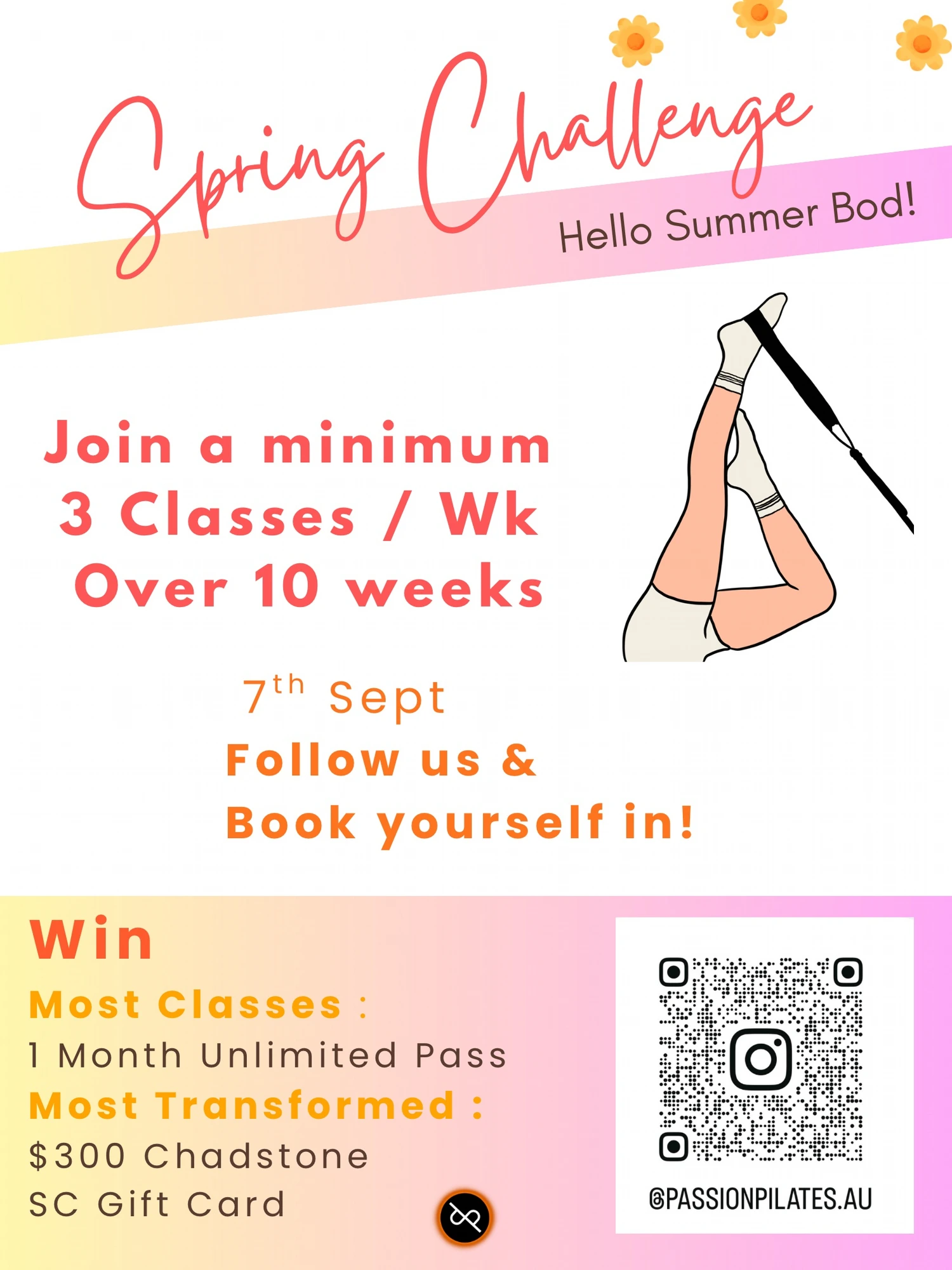 Spring Challenge — Hello Summer Bod! 3 classes a week over 10 weeks, starting 7 September