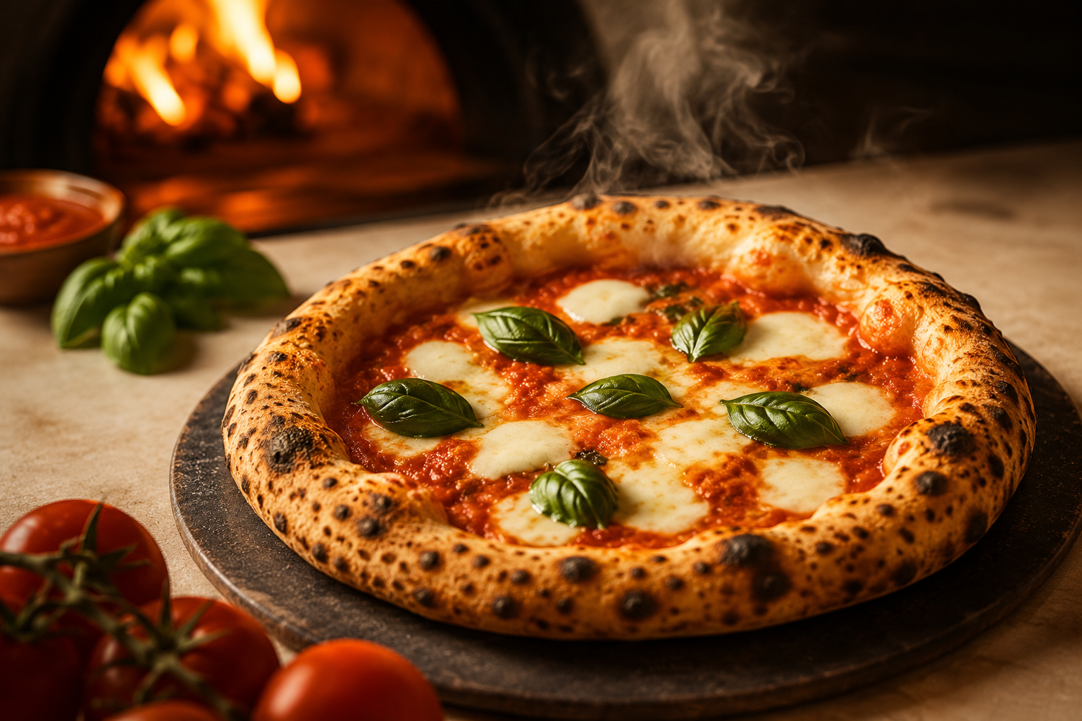 Pizza Napolitaine au Feu de Bois