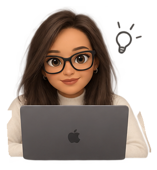 Memoji di Evi al computer con una lampadina