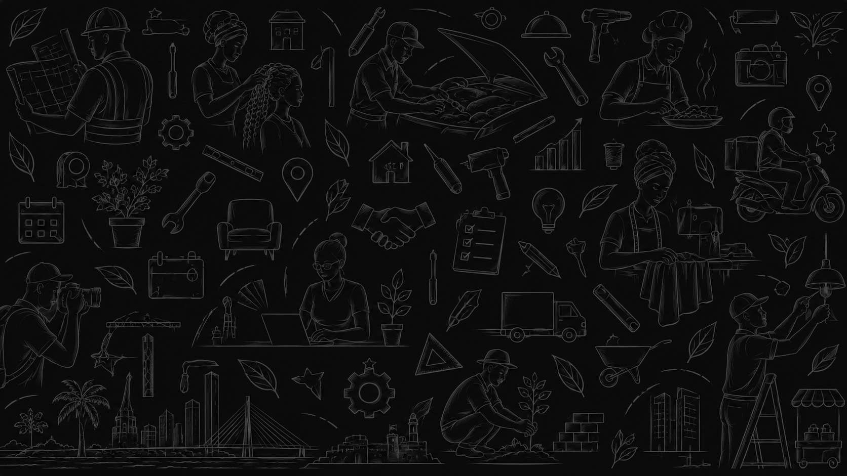 Yorm — a collage of Ghanaian trades, services, and everyday life