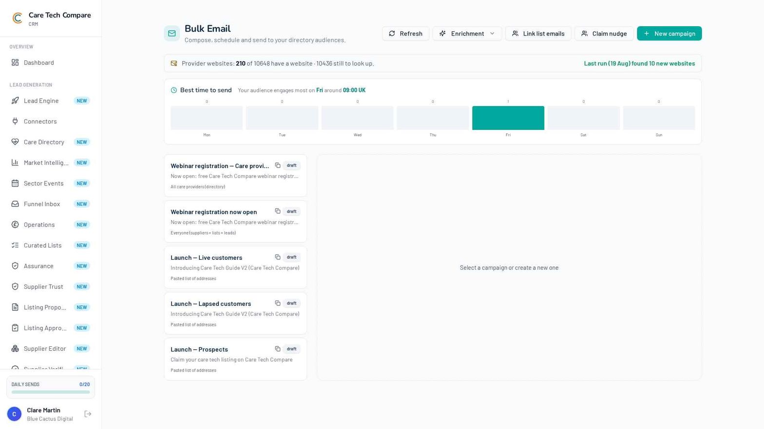 Bespoke CRM sales pipeline and deal stages built by Blue Cactus Digital