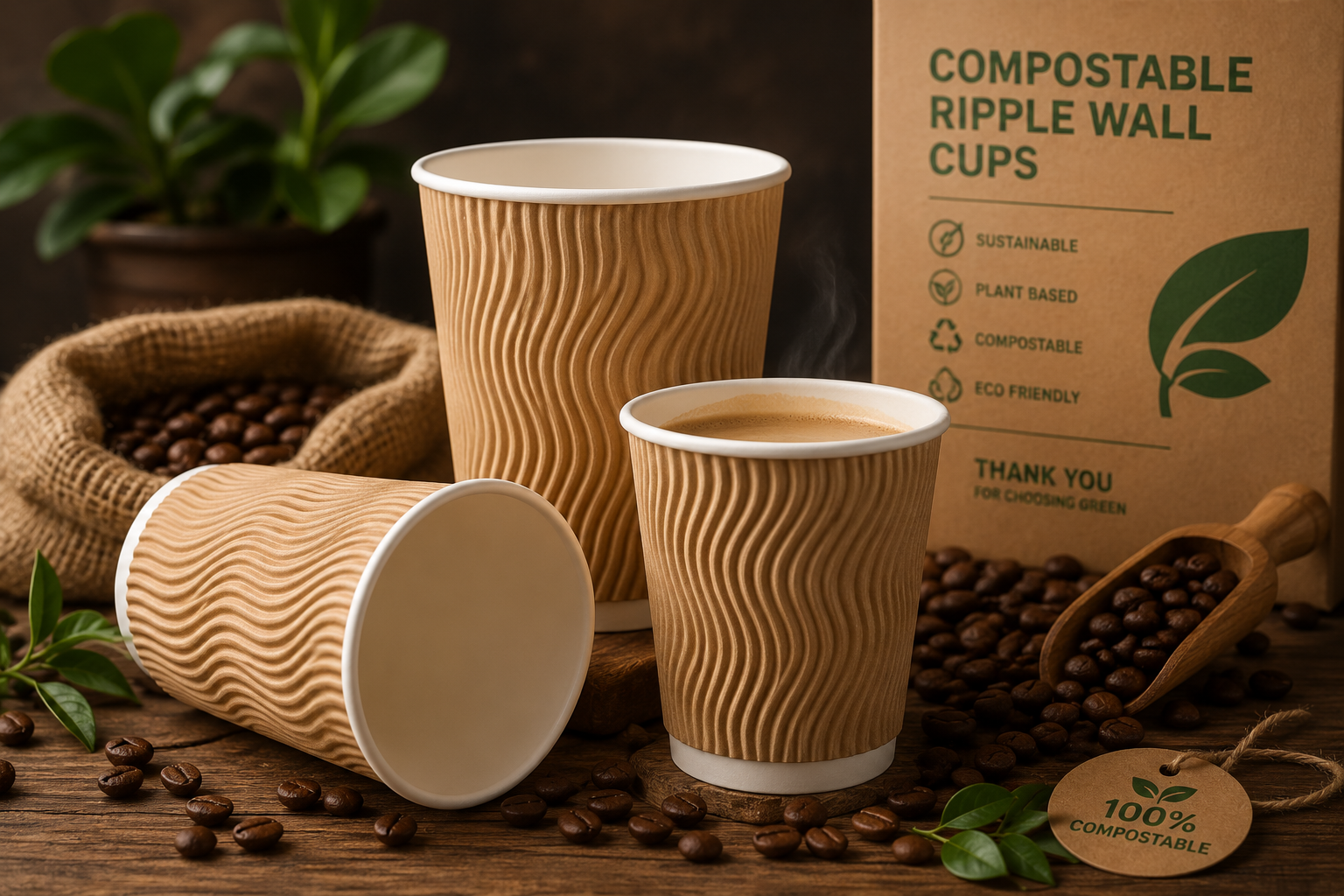 Kraft ripple wall cup