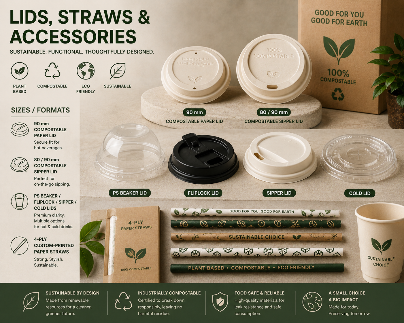 Lids · Straws · Accessories