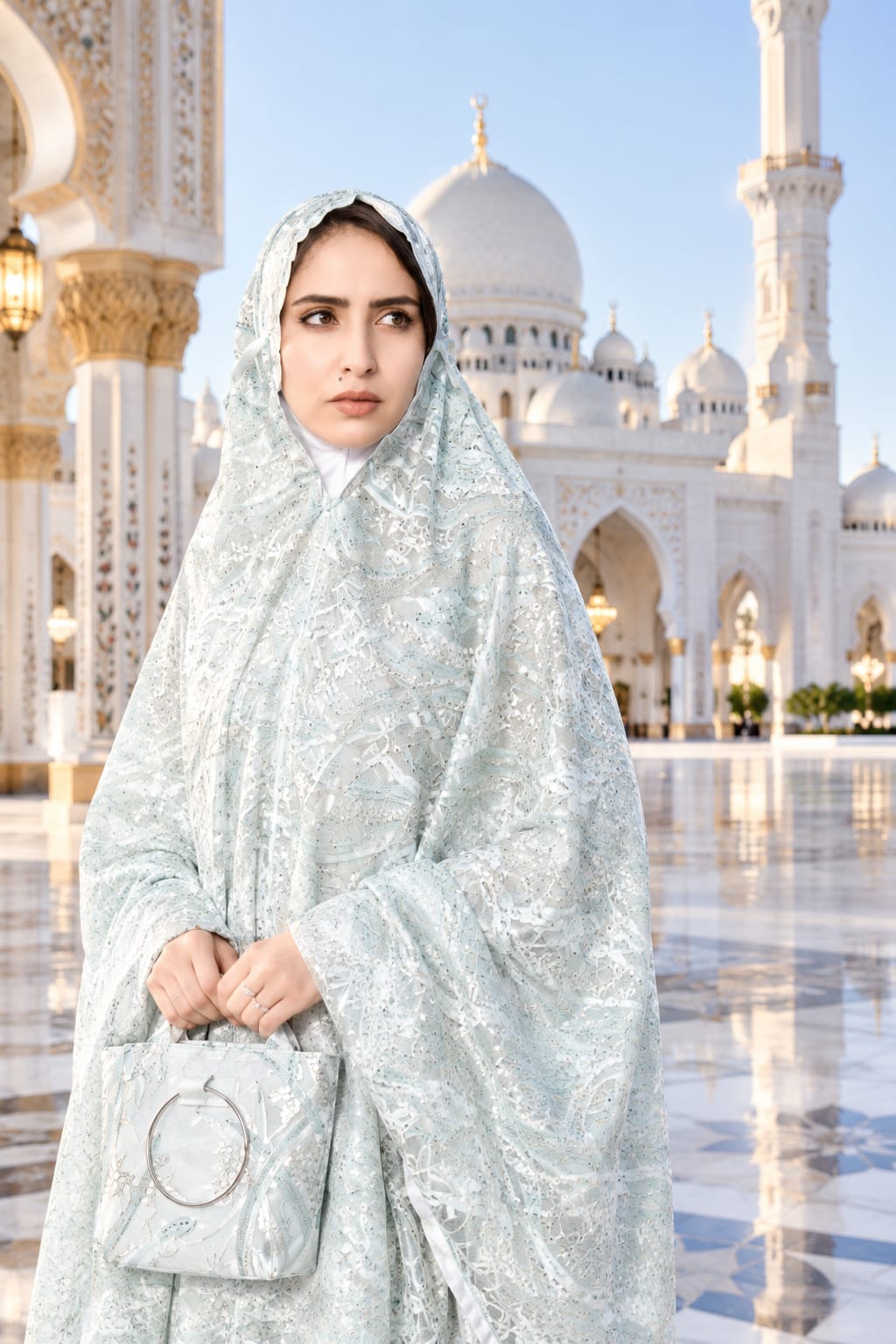 Mukena Brukat Tabur Swarovski — grosir tangan pertama