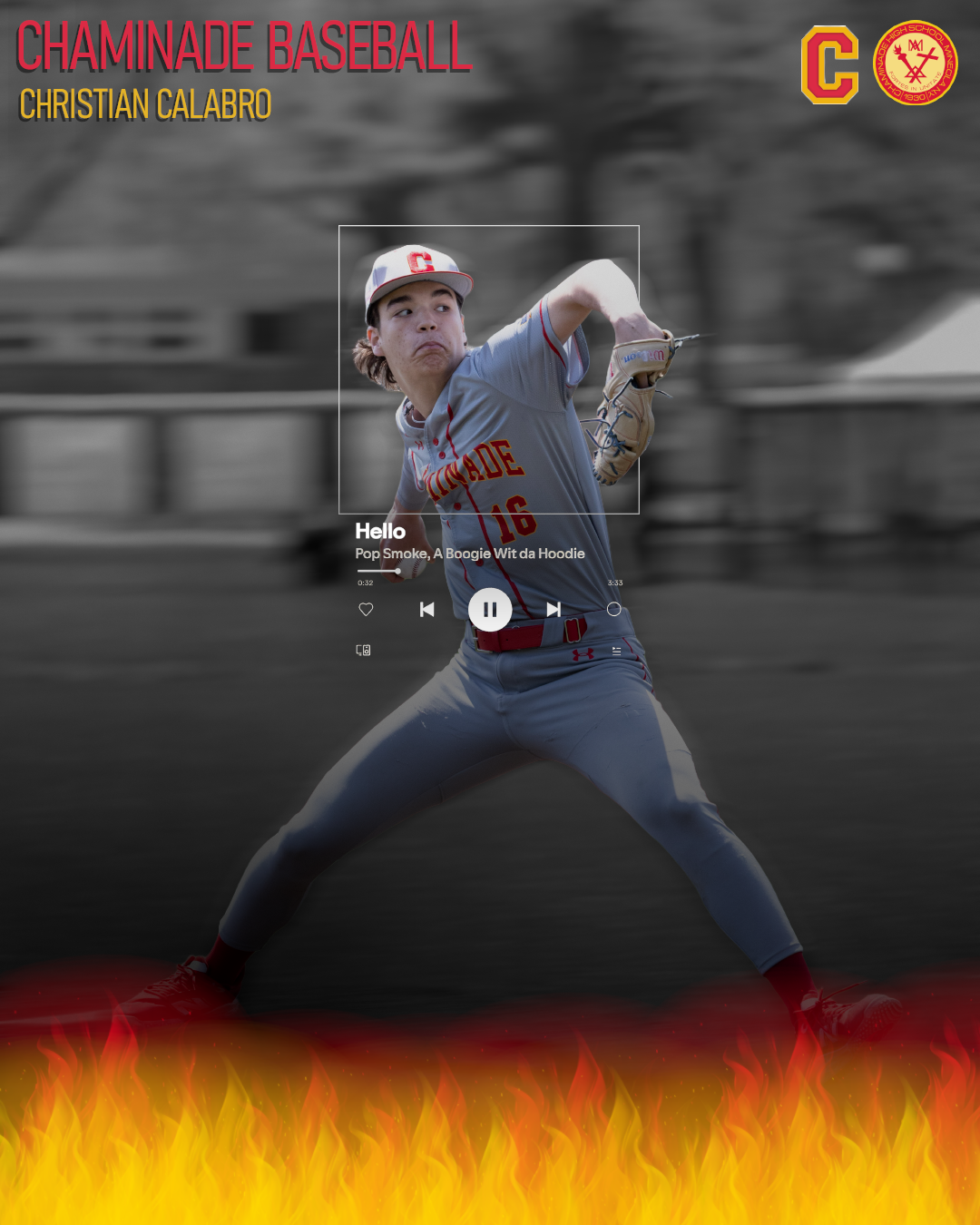 Chaminade Baseball Christian Calabro Graphic