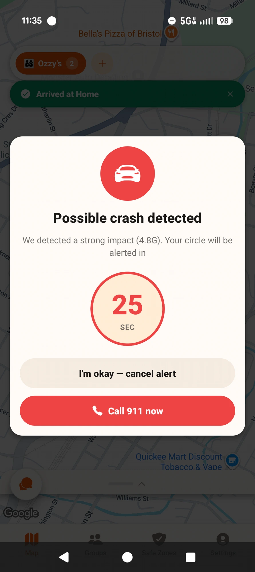 Auto Crash Detection