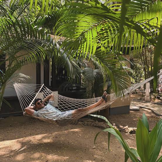 Sunny Wright relaxing outdoors