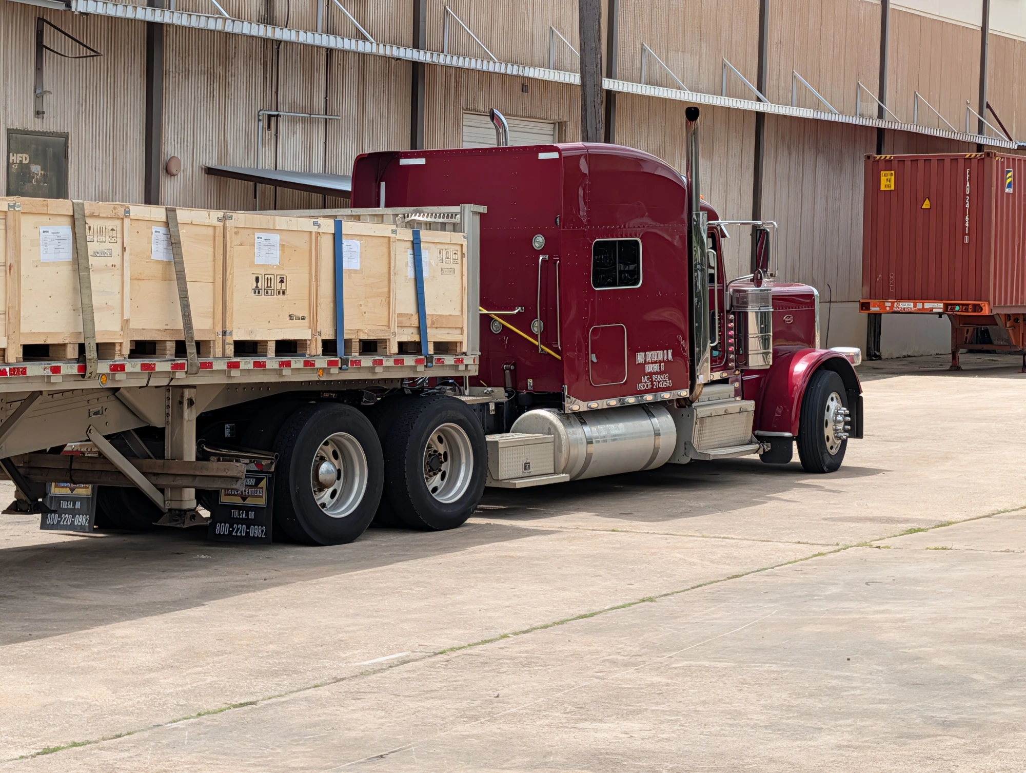 Crated freight, blocked & braced