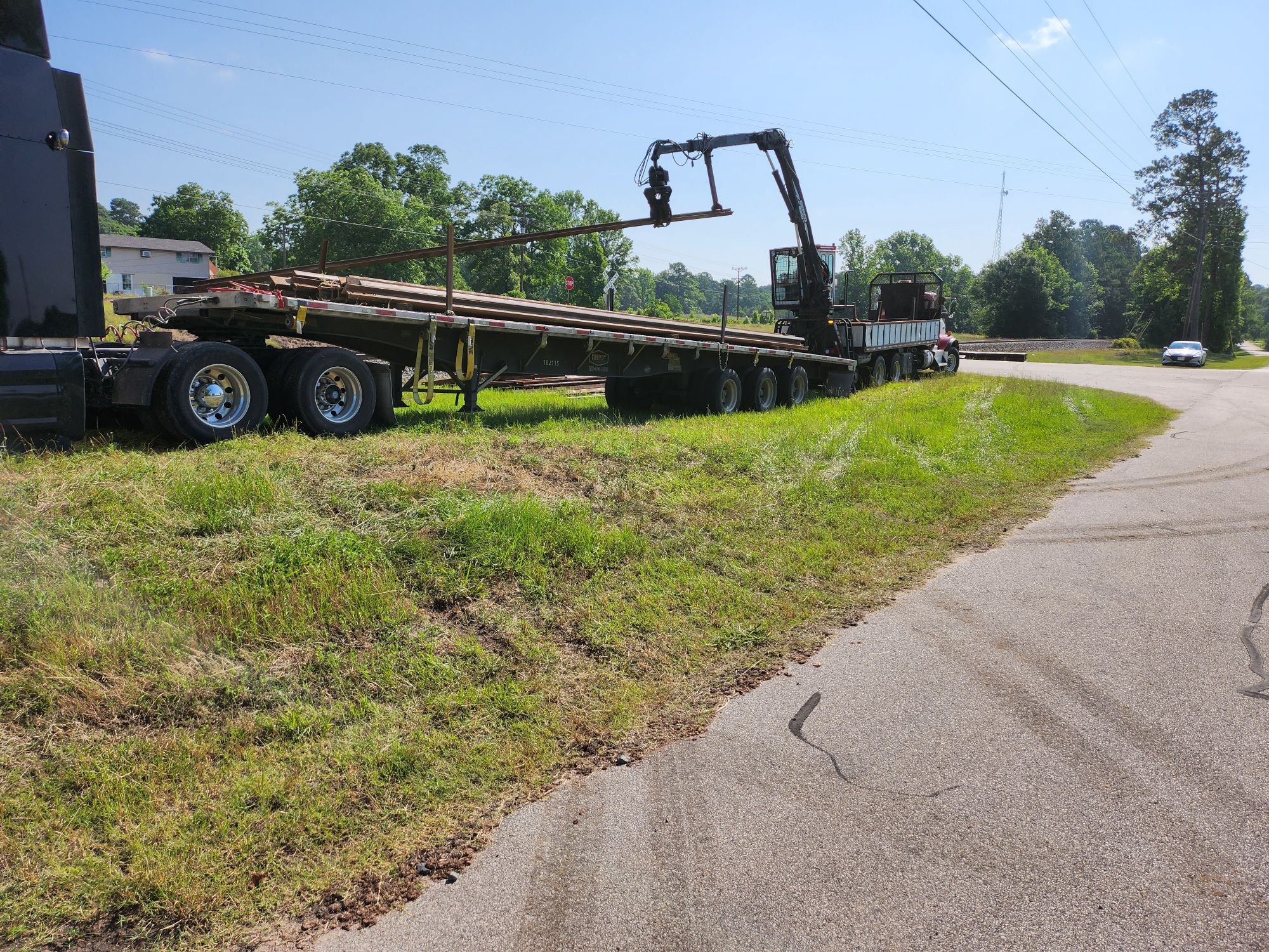 Crane offload at the jobsite