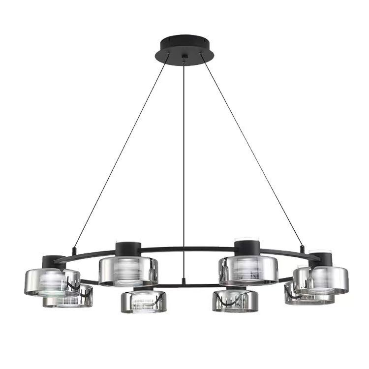 Ring chandelier — Black 8 lights