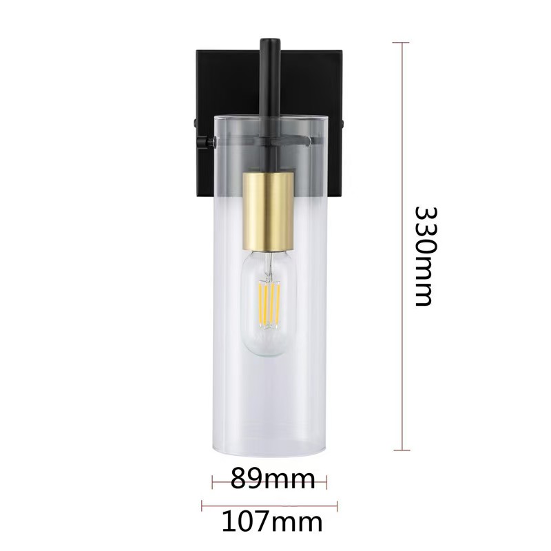 Wall sconce — Gold & glass