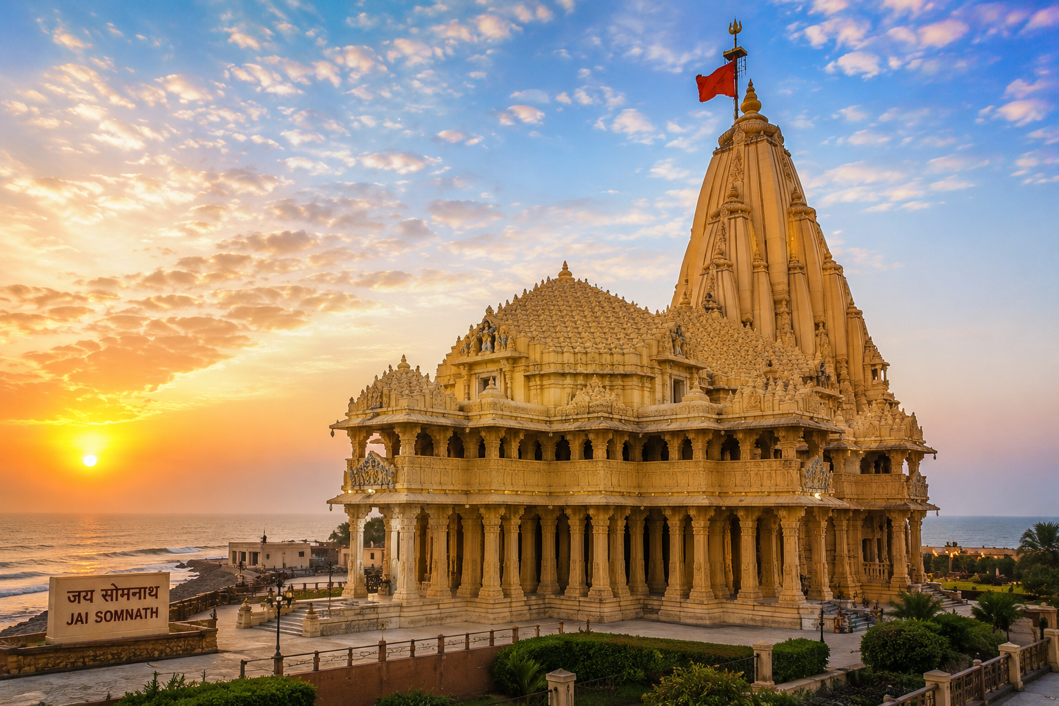 Somnath Temple at sunset