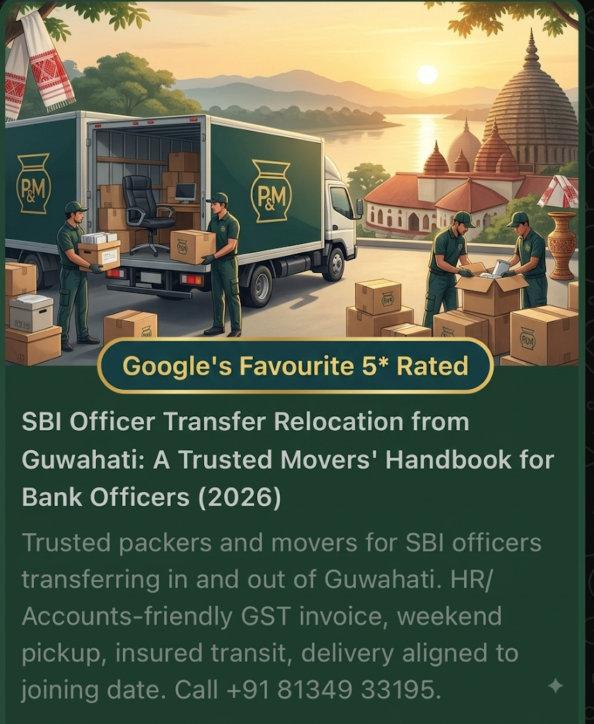 SBI Officer Transfer Relocation from Guwahati: A Trusted Movers' Handbook for Bank Officers (2026)