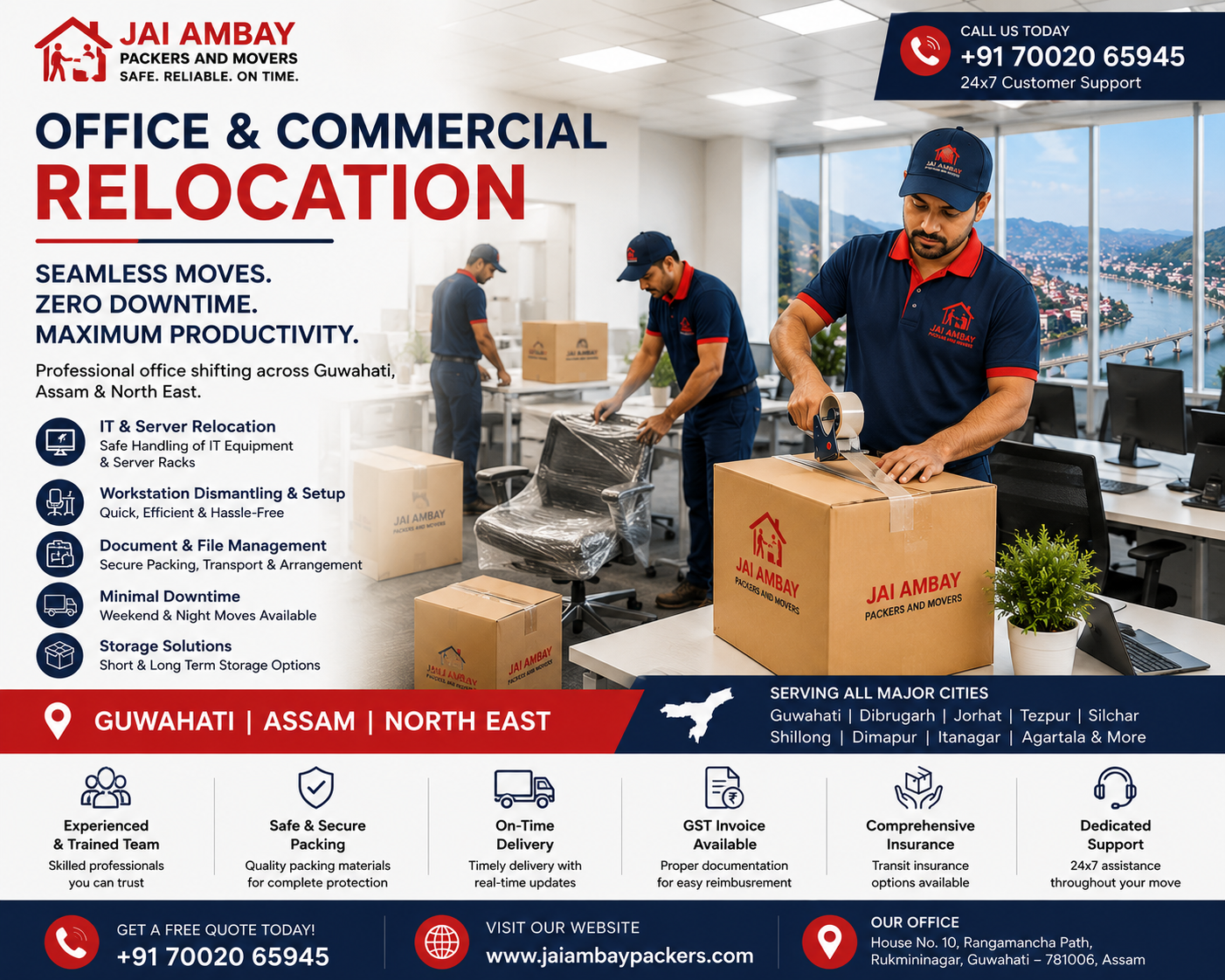 Trained Jai Ambay movers carefully loading furniture