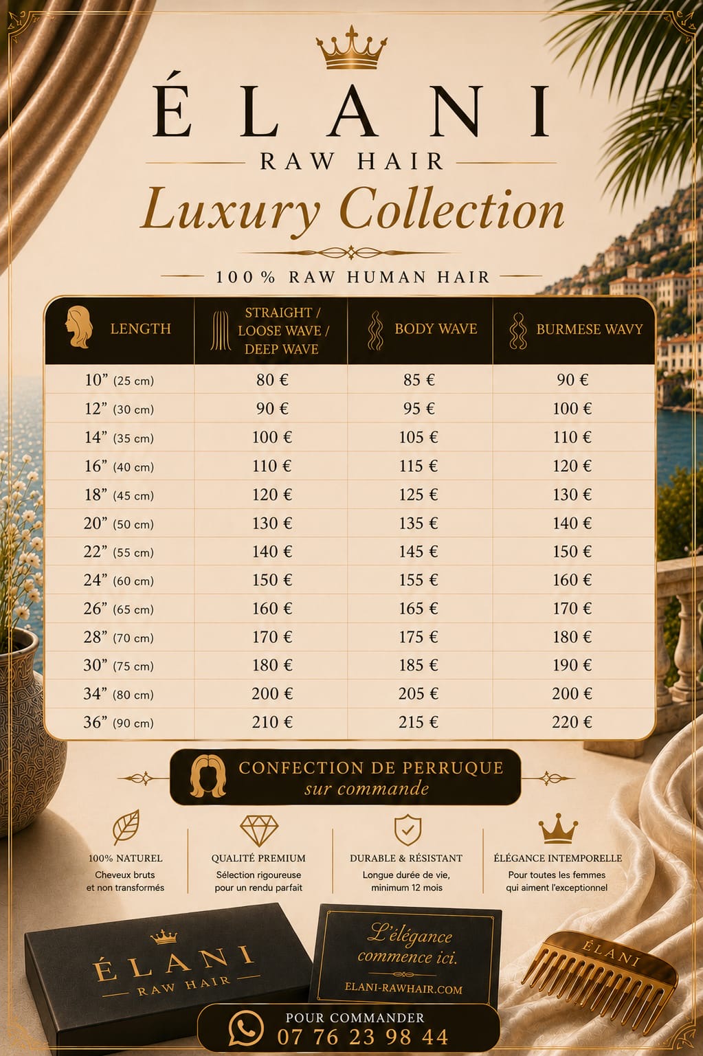 ÉLANI — Luxury Collection, grille tarifaire
