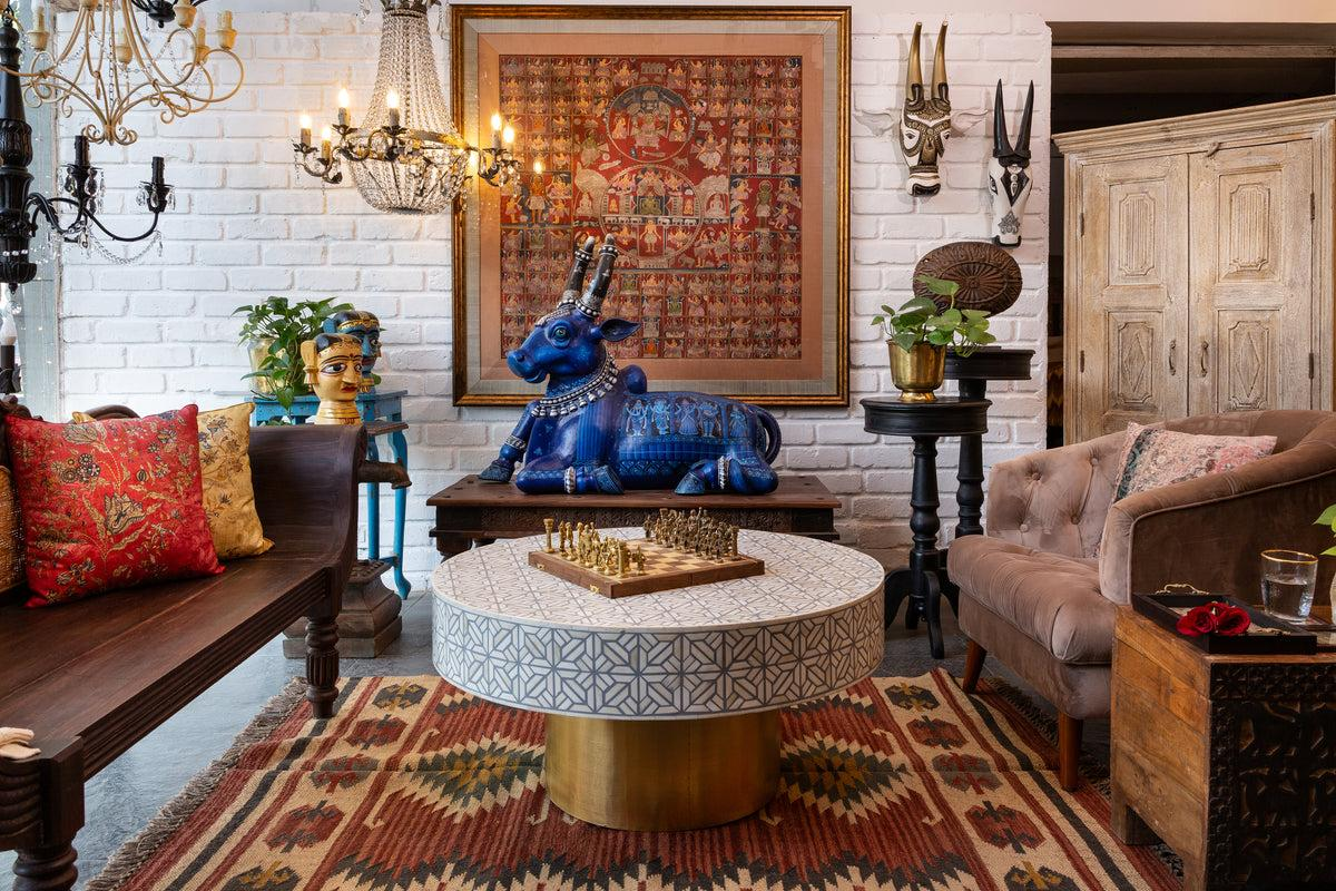 Indian handcrafted products in an elegant interior