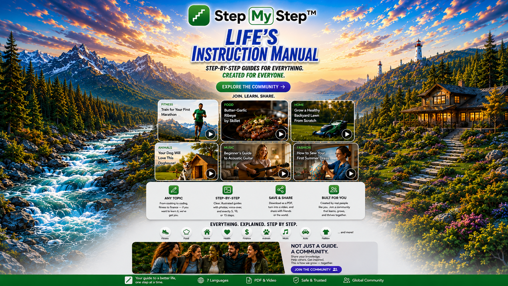 StepMyStep — Life's Instruction Manual. Step-by-step guides for everything, created for everyone. Tap to explore the community.
